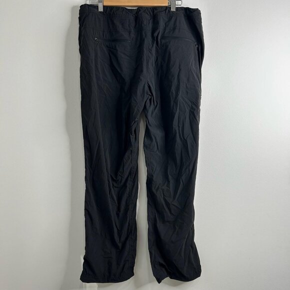LL Bean Pants Womens 18 Black Nylon Spandex Stretch Outdoor Hiking Zip Pockets - Picture 6 of 12